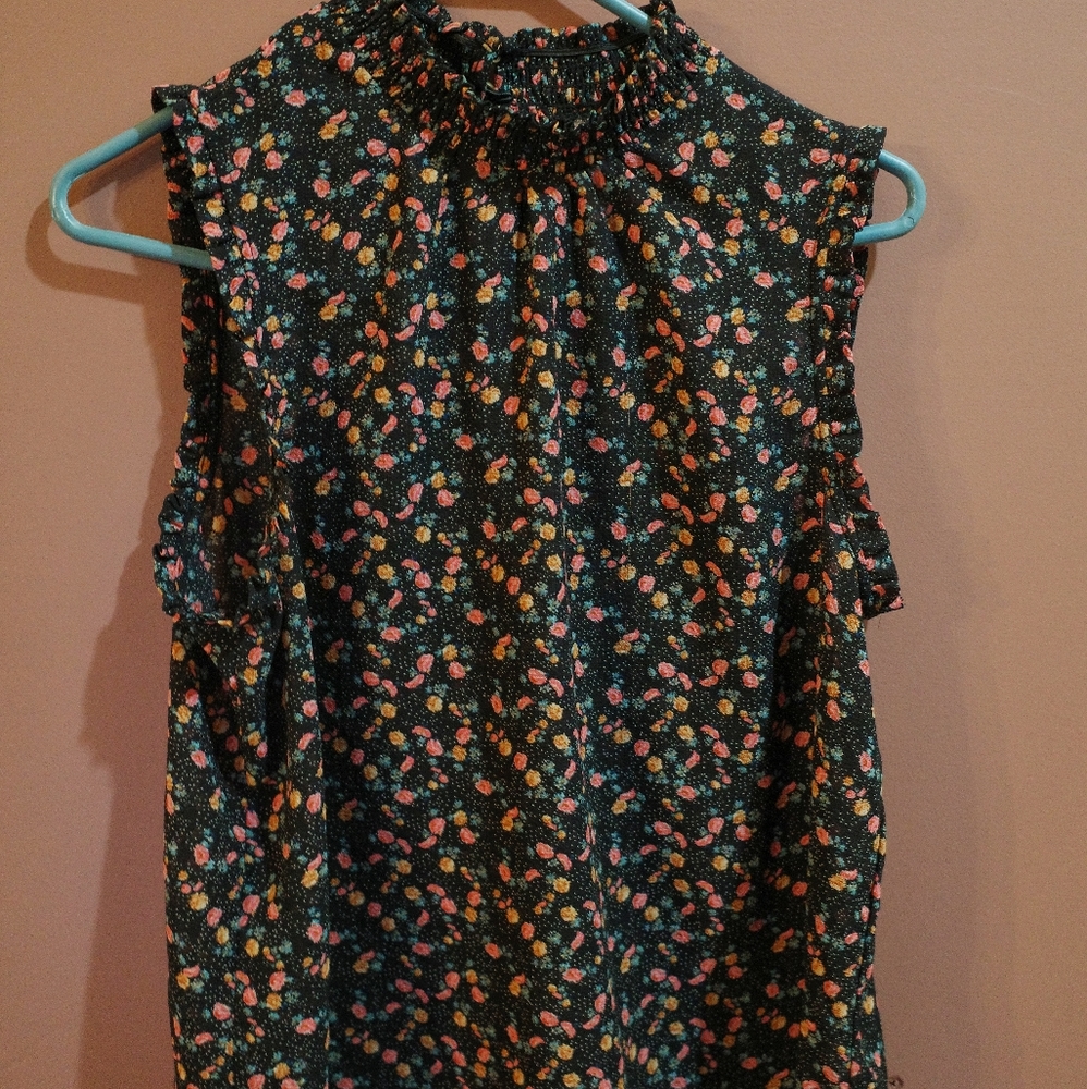 Black and floral Xhilaration tank top